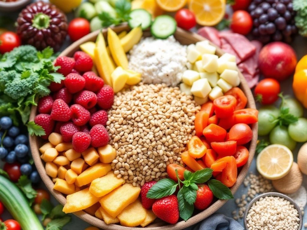 Mâncăruri sănătoase pentru copii: fructe și legume colorate.