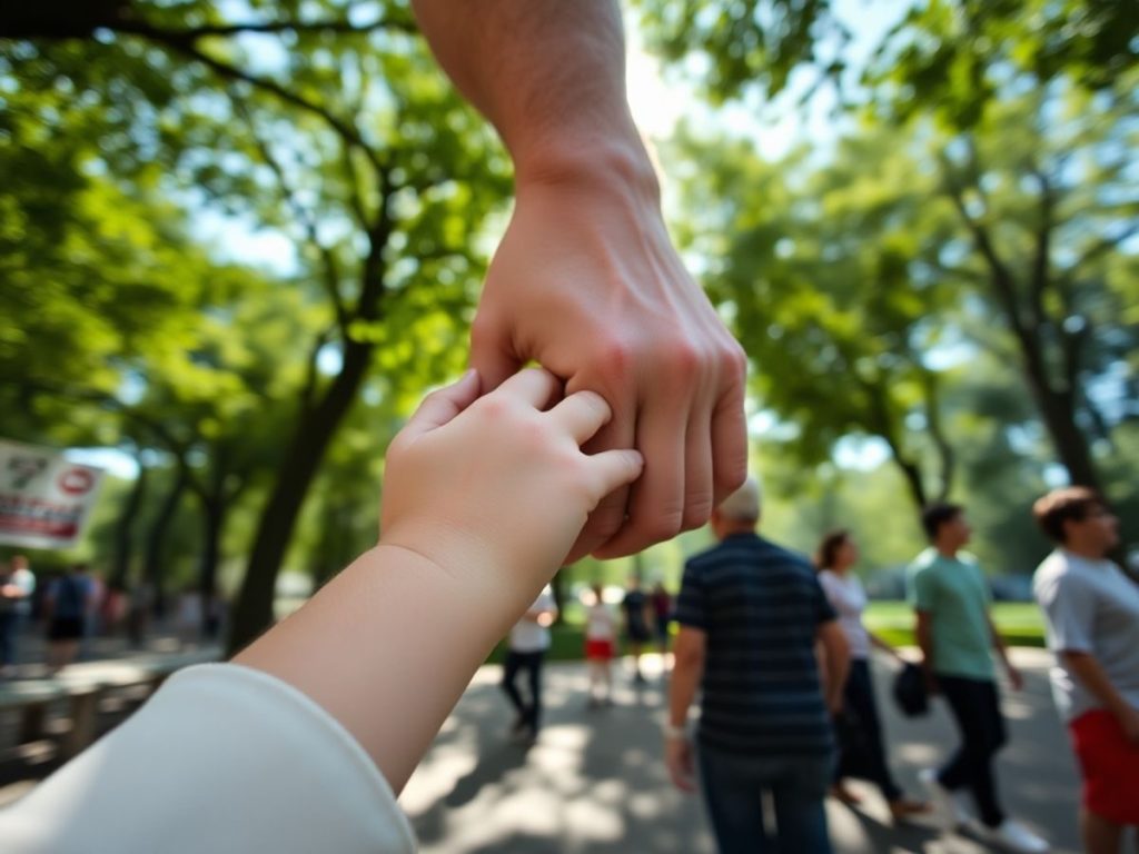 Copil, părinte, parc, siguranță, supraveghere