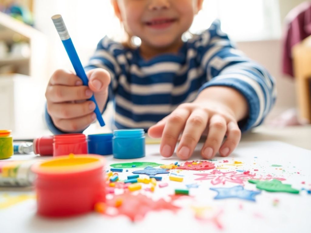 Copii zâmbitori, creativitate, proiecte DIY vesele, distracție acasă.